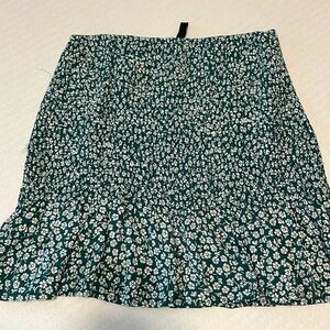 Green floral skirt